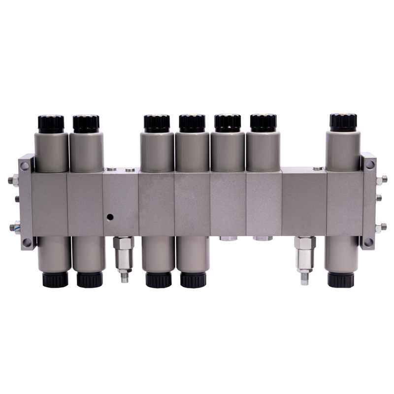24V 6 Bank Hydraulic Valve Manifolds For Solenoid Valve Steel Block
