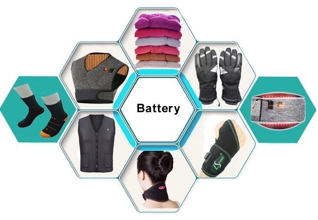 Rechargeable Power Heated Lithium Ion Polymer Battery Cell 3.7V 3800mAh 1s2p Storage Solar Lipo Li-ion Li-Polymer Battery Pack for Heated Gloves, Shoes, Vest