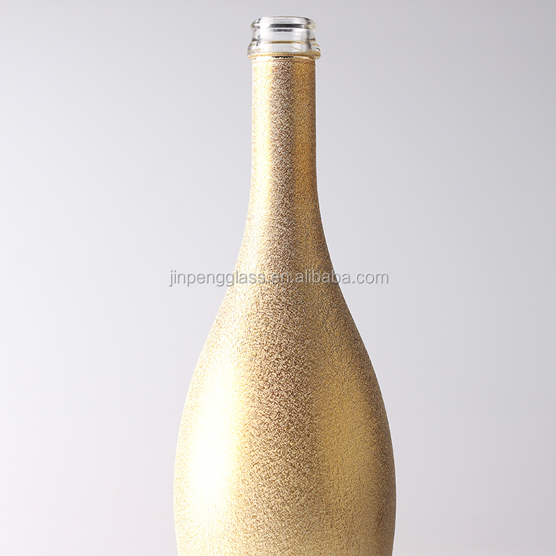 Clear or Customized 750ml Tactual Champagne Bottle 75cl Empty Painting Glass Bottle