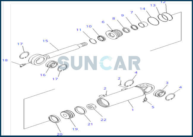 707-99-24670 7079924670 Blade Tilt Cylinder Service Kit Fits Bulldozer D31EX-21A KOMATSU