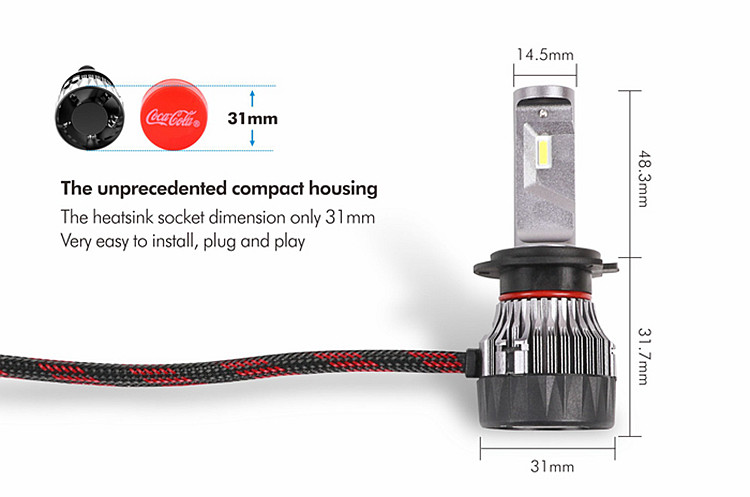 10000LM 60W Cree Mini Auto Headlight H7 Led Headlight Bulbs 6500K for Car
