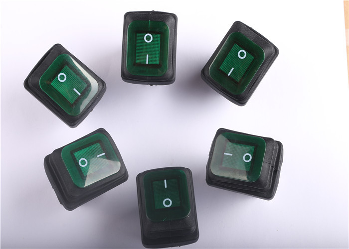 PDST Green Waterproof Rocker Switch Illuminated For Medical Facilities