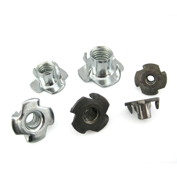 Custom Wood Thread Insert T Nuts Slot Drop In T Nut Stainless Steel Four Claw Tee Nut
