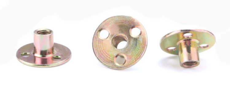 Colour Zinc Three Hole Round Nut Lock Tee Nut M6 M8 M10 Three Hole Round Base Lock Nut