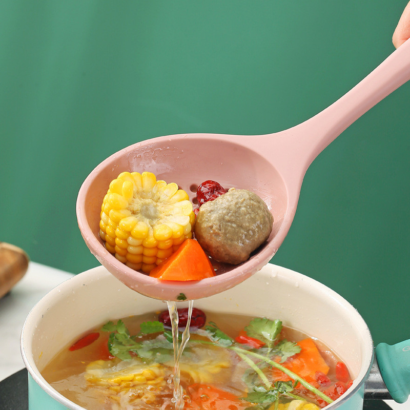 Silicone Strainer Scoop Colander Slotted Pasta Spoon Heat Resistant 600 °F Slotted Ladle Spoons For Kitchen Cooking Tool