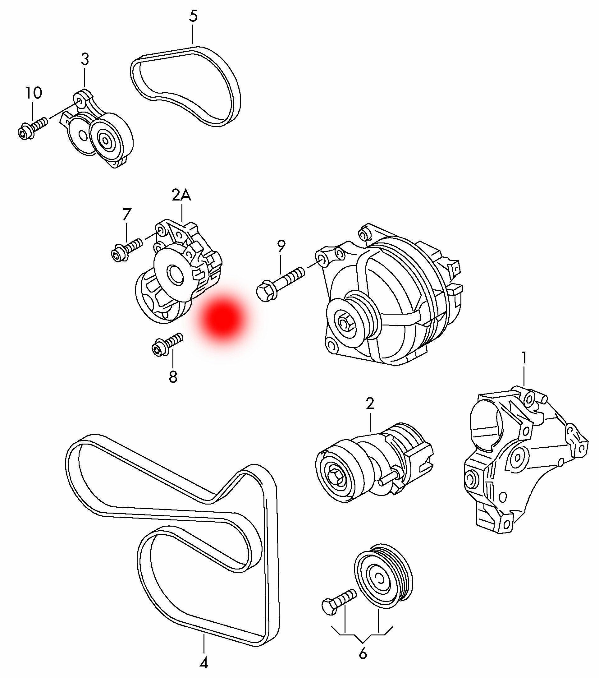 03C145299J 03C 145 299 J Belt Tensioner For AUDI A1 8X1 8XK 1.4 TFSI