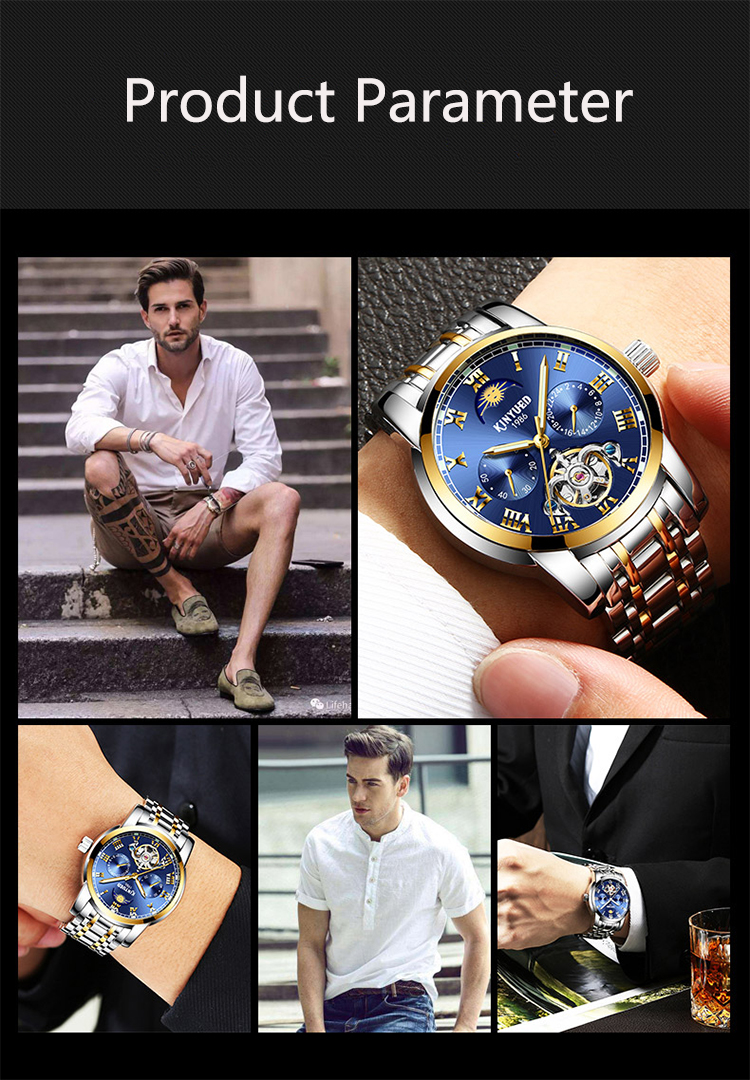 KINYUED Fashion Classic Brand Luxury Watch Automatic Mechanical Watch For Men Business Wrist Watch