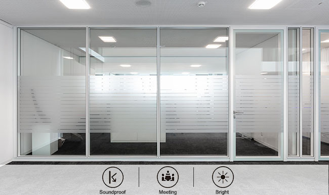 Factory Direct Sales 79mm 90mm 108mm Aluminum Frame Thickness Glass Partition Wall