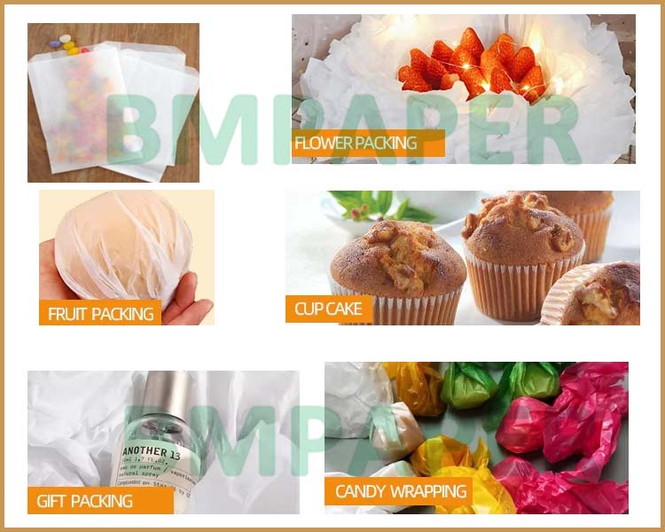 24gsm Food Grade Bleached Color Glassine Paper For Baking Cups 750 x 1000mm