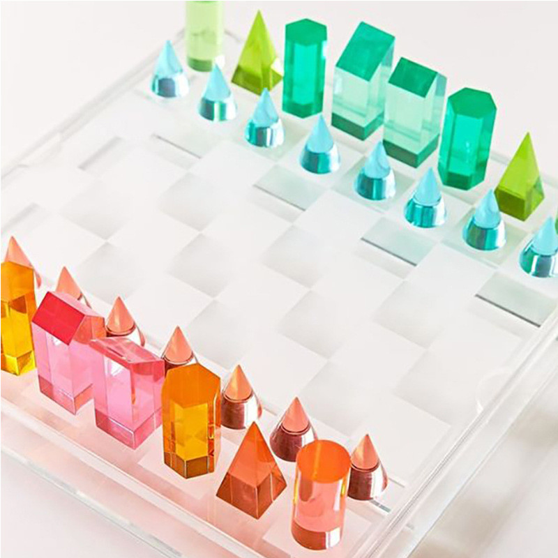 Custom Acrylic Game Set XO Lucite Chess Board 30x30cm For Entertainment
