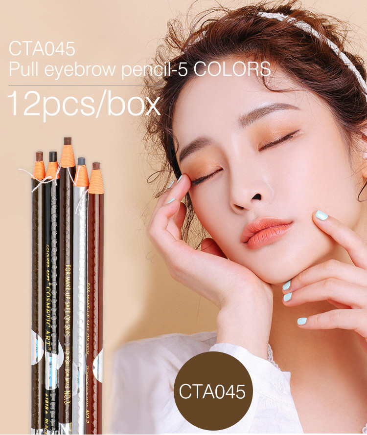 Private Label Pull Eyebrow Pencil Waterproof Paper Roll Eyebrow Pencil For Microblading