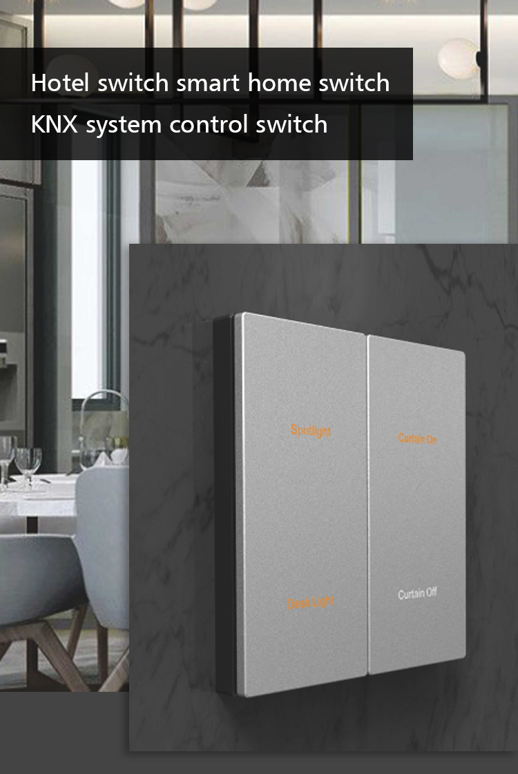 UK Square Box KNX Wall Switch , 4 Conjoined Electric Button Switch