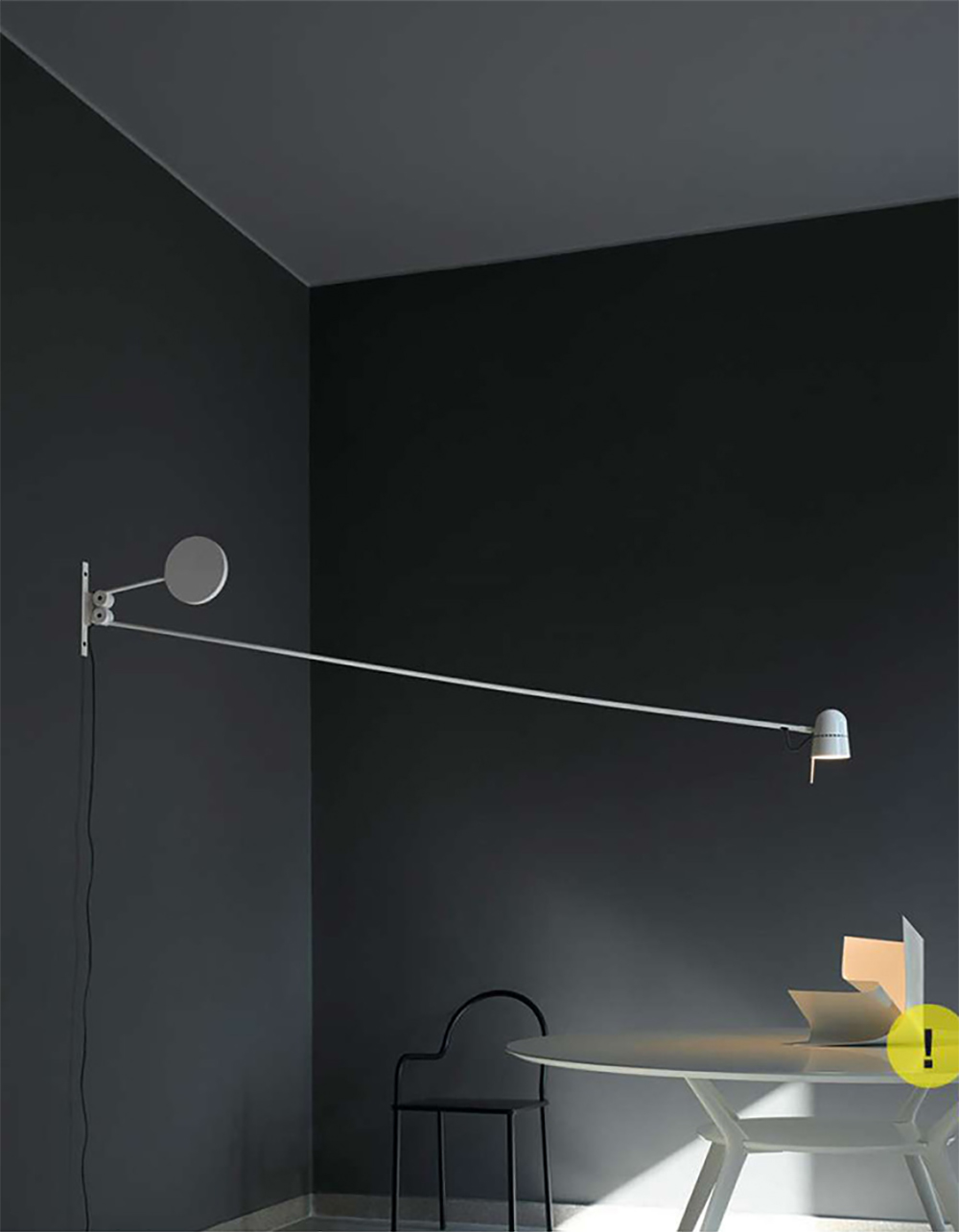 Minimalism Design Wall Lamp Black White Italian Simple Living Room Bedroom Dimmable Wall Lamp(WH-OR-245)