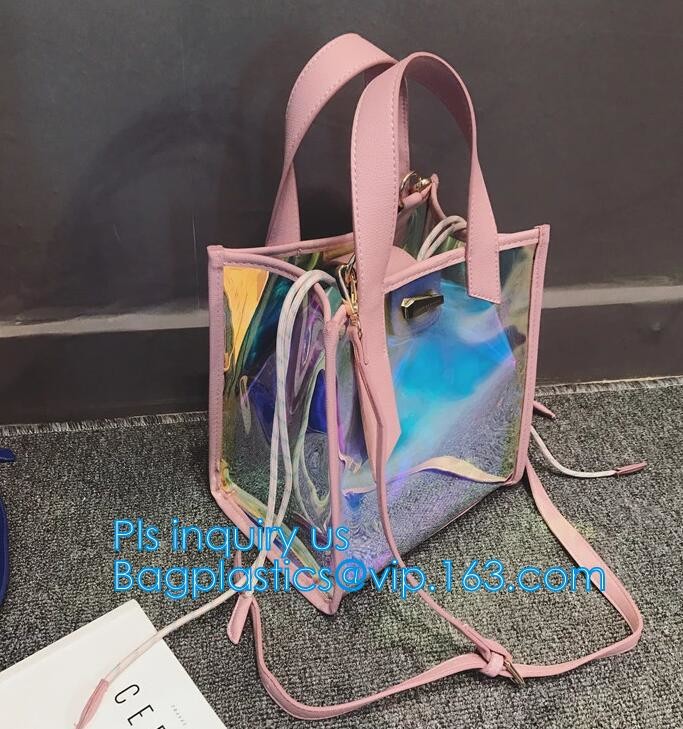 Classical Colorful PVC Wallet Bag Pouch Bag shoulder bag, PVC Crossbody Bag For School Travel Girls, Tote Bag Clear Shou