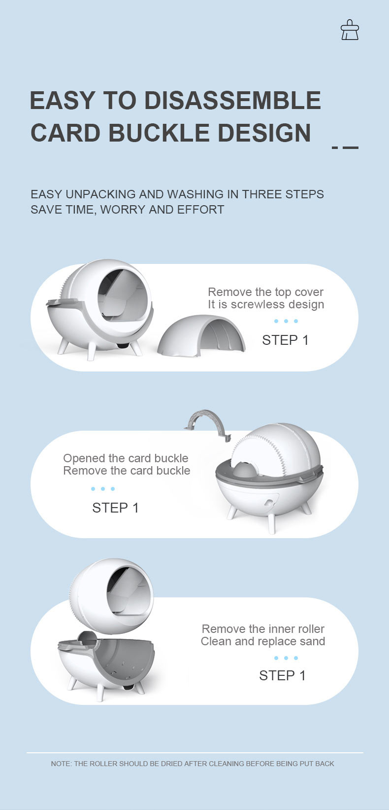 Automatic Cat Smart Toilet Anti Pinch , 220V Smart Cat Litter Box