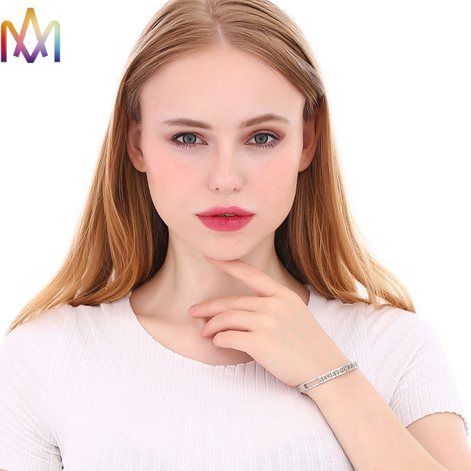 Inspirational Fadeless Letter Hollow Carved Bracelet
