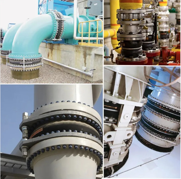 China Manufacture Flange Soft Connector Shock Absorber Rubber Expansion Joints Double Ball Bellow Flexible Connect