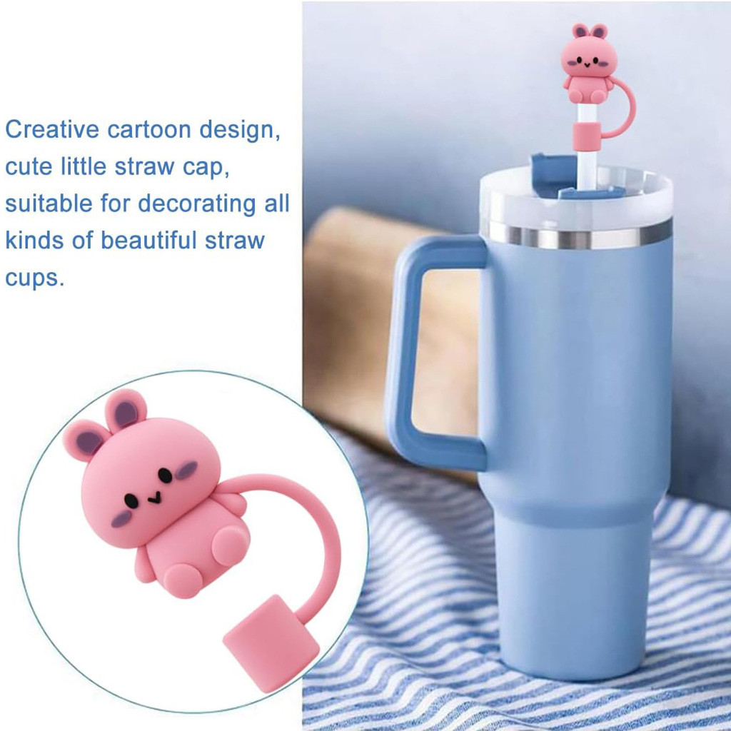 Straw Cover Cap For Stanley Cup Silicone Straw Topper Compatible With 30&40 Oz Tumbler 10mm 0.4in Silicone Straw Covers