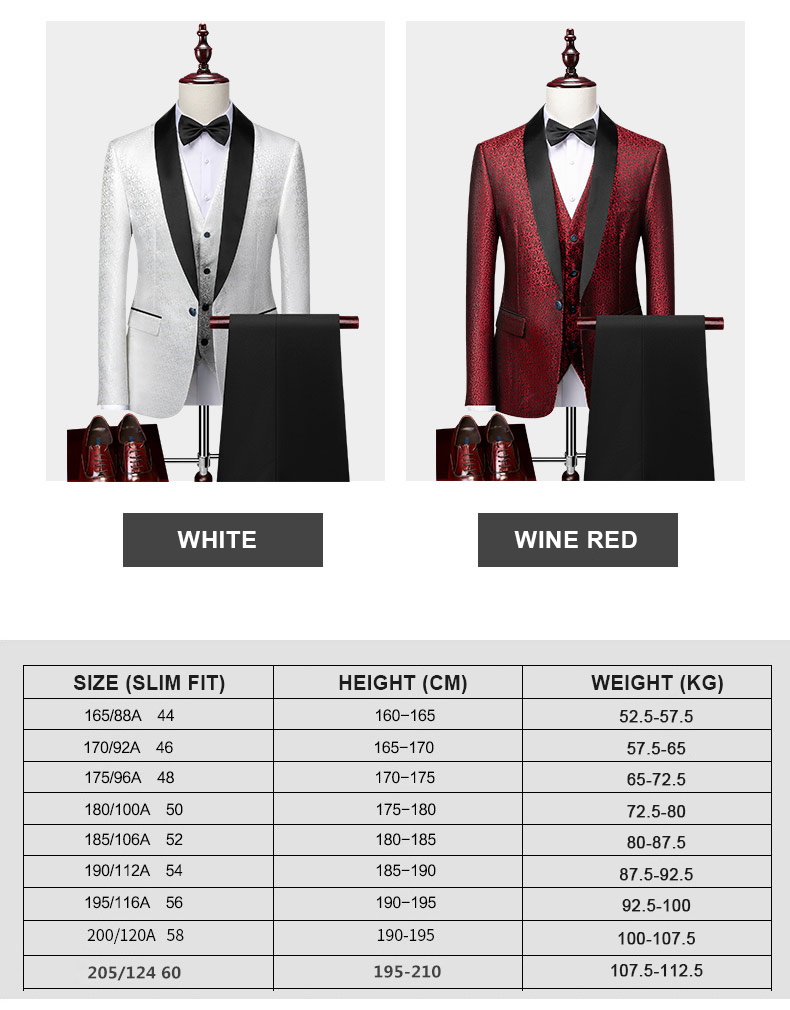 Men's Plus Size Striped Formal Suit with Woolen Cloth Fabric and Three Piece Design