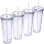 Transparent 32 Oz Insulated Double Wall Tumblers PS Material
