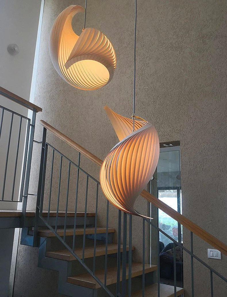 Veneer pendant light Nordic wooden hanging lamp replica design lamp(WH-AP-545)