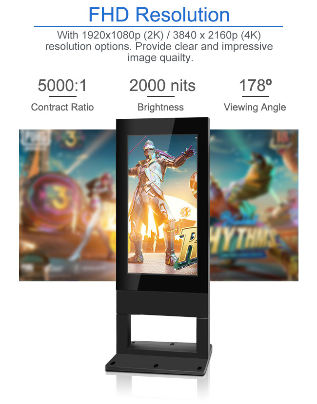 Outdoor Lcd Advertising Display HD LCD Totem 32" 43" 49" 55" 65" 75" 85"
