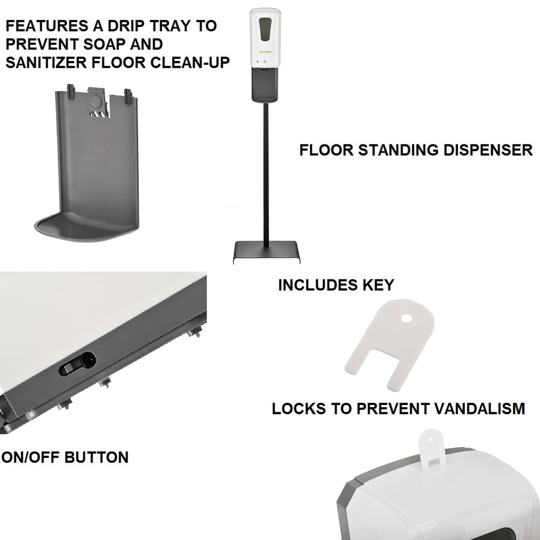 Hands Free Automatic 1200ml Waterless Hand Sanitizer Dispenser