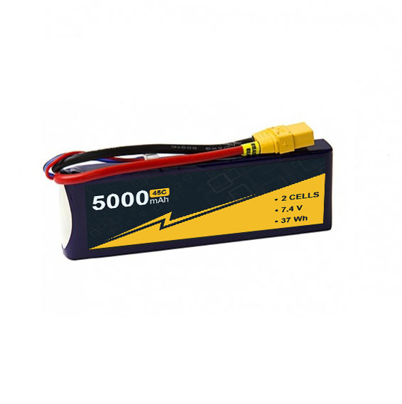 45~90C 5000mAh 2S RC Plane Receiver Battery 7.4V RC Glider Battery