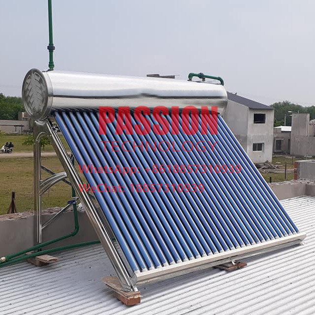 304 Stainless Steel Solar Water Heater 20tubes Glass Tube Solar Collector