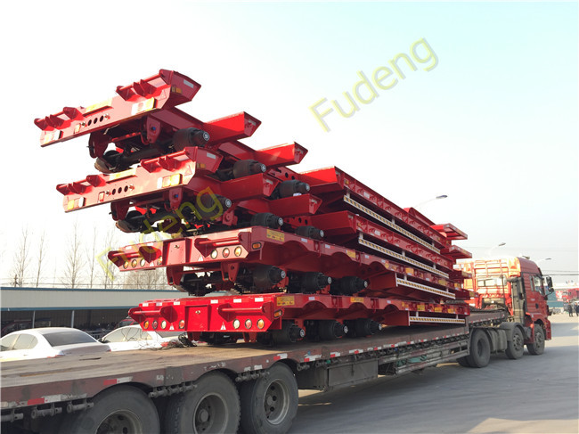60-80 Ton Low Bed Semi Trailer Manually Operated Ladder FUWA Brand Axle