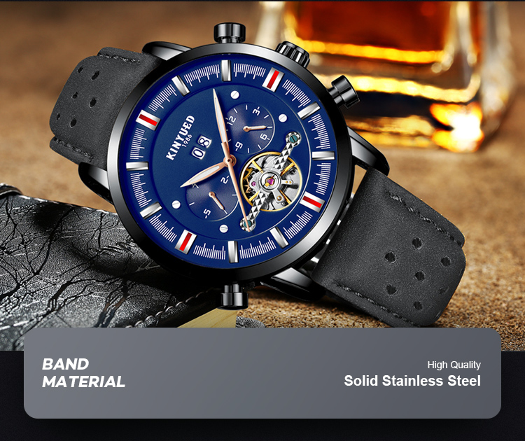 Fashionable Sports Minimalist Mechanical Watch Leather Wrist Watch