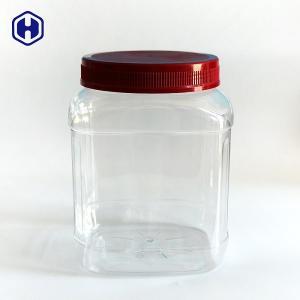 China Clear Square Wide Mouth Plastic Jars  Mixed Dried Cashew Nuts Packaging on sale