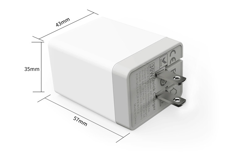 Mini Detachable Plug 30W Universal Wall Charger Adaptor