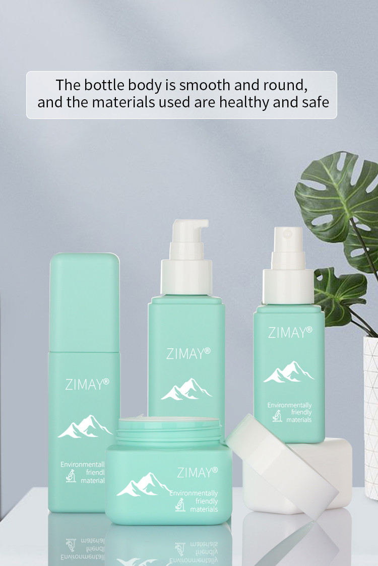 Elegant Green Cosmetic Packaging Sets 50g 80g 100ml 160ml Simple Style