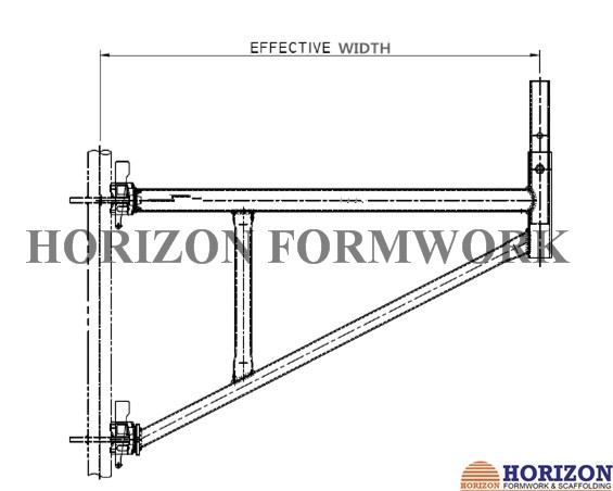 Q235 Steel Pipe Ringlock Scaffolding System Scaffold Board Brackets 0.65m Width