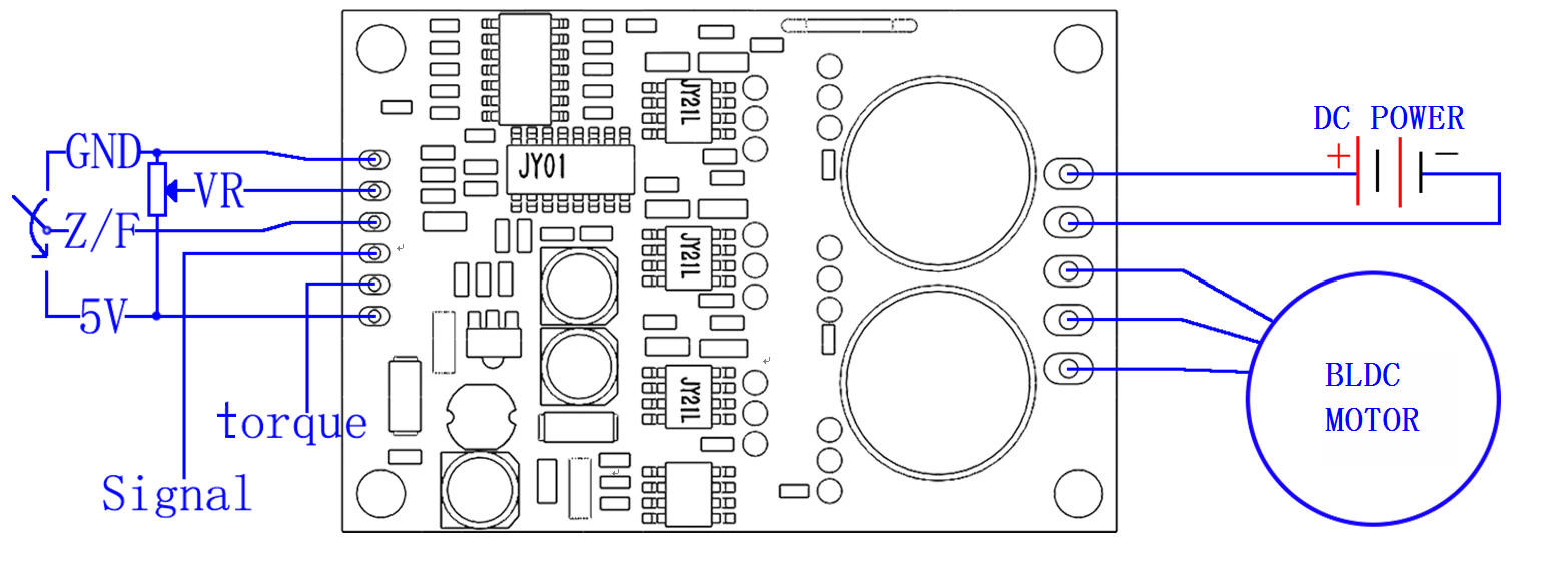 JYQD-V6.5E 36-72VDC 15A current BLDC motor driver for sensorless BLDC motor​
