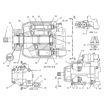 Caterpillar 1254527 Parts scheme PUMP GP-PISTON