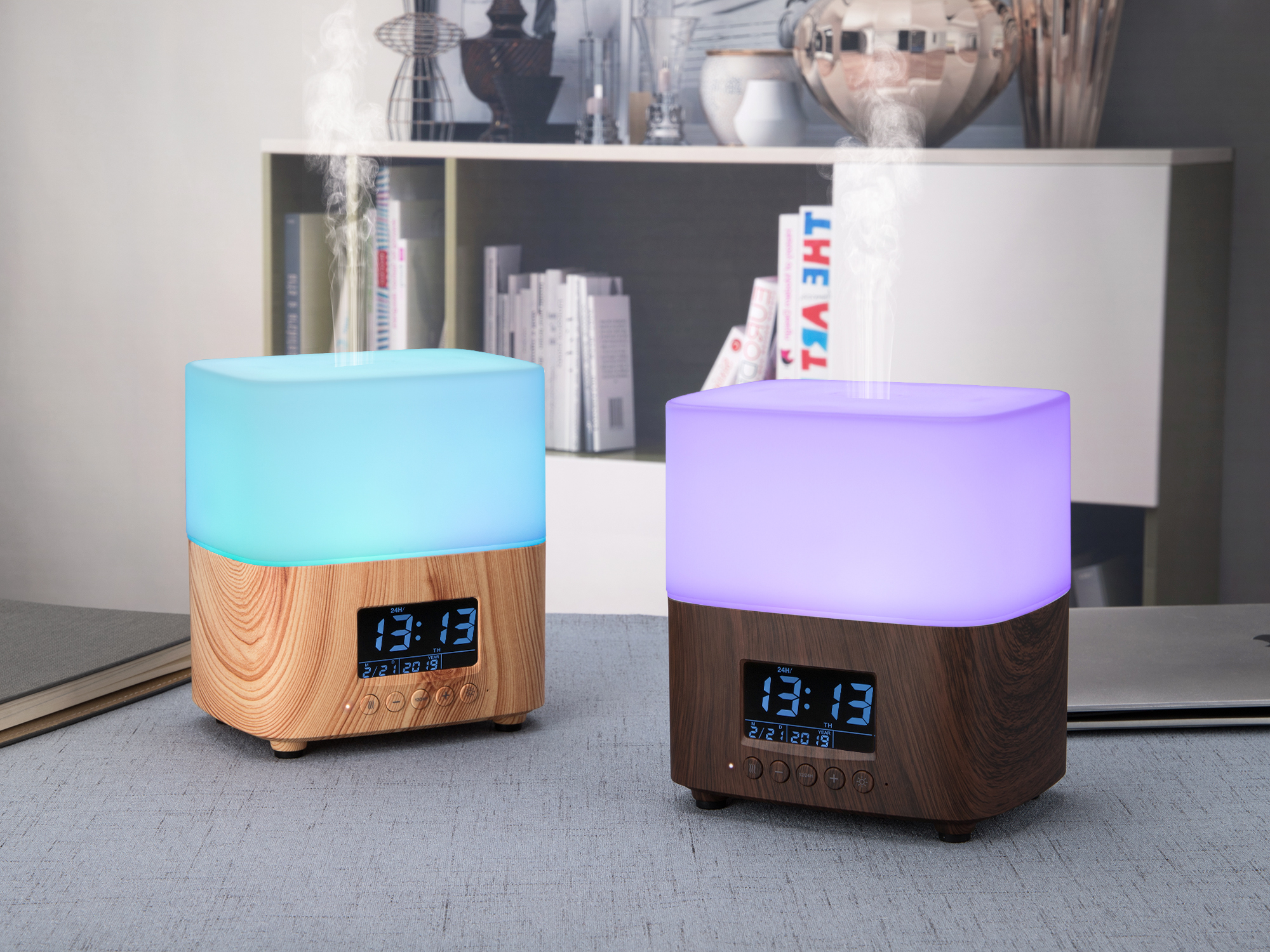 300ML Electric Essential Oil Diffuser with LCD Alarm Clock