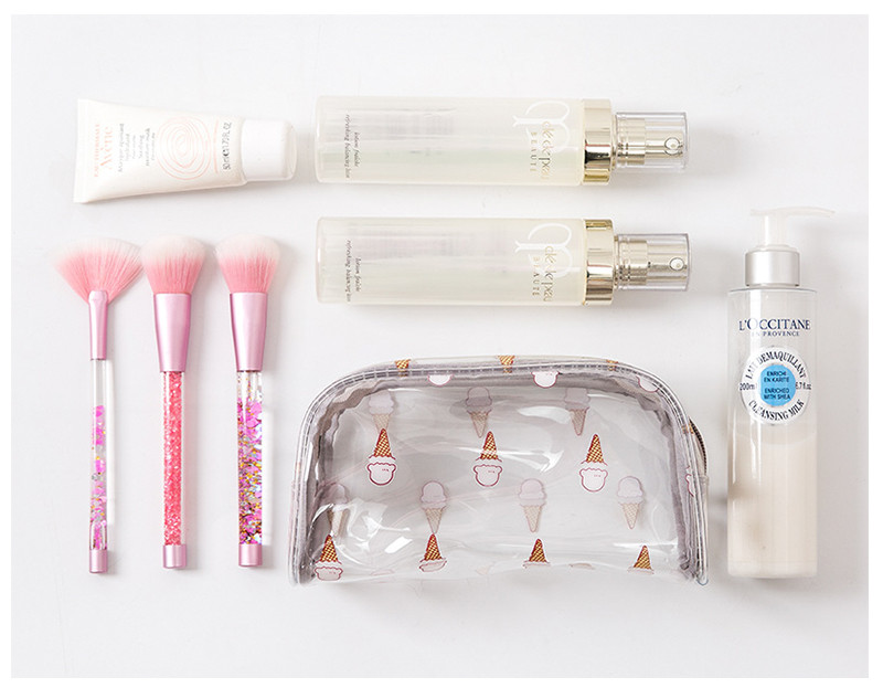 Custom Logo Clear Travel Portable Make Up PVC Cosmetic Bag