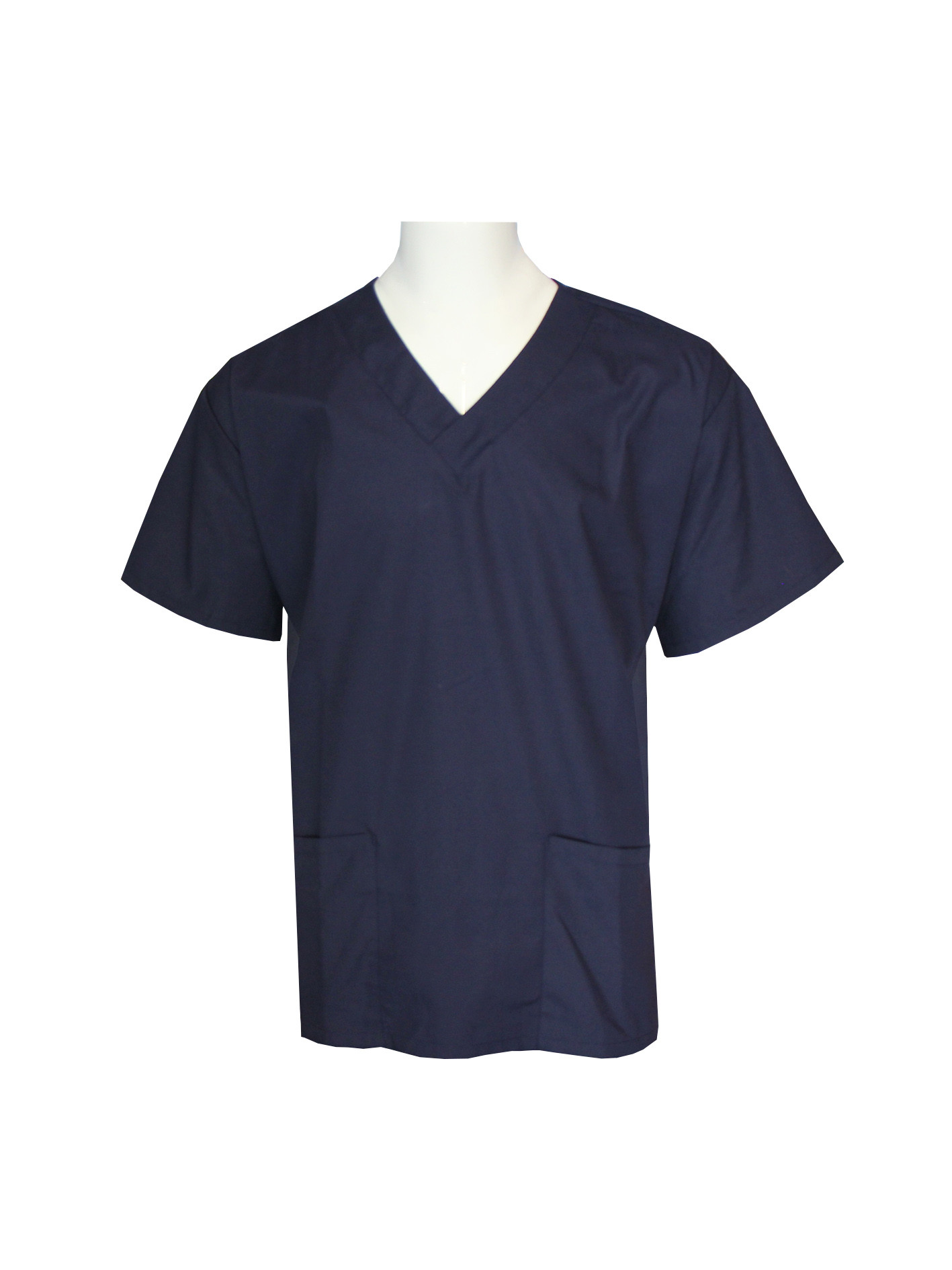 220 GSM Cotton 60% Polyester 40% Medical Uniform Scrub V Neck Navy