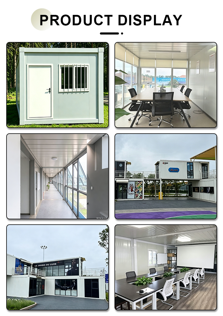 20&40ft Flat Pack Container House Custom Size Sandwich Panel Material Color Layout Modular Portable Office Building Camp Resort