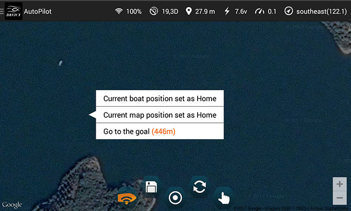 Wireles smartphone portable DEVICT GPS Autopilot with google map for bait boat