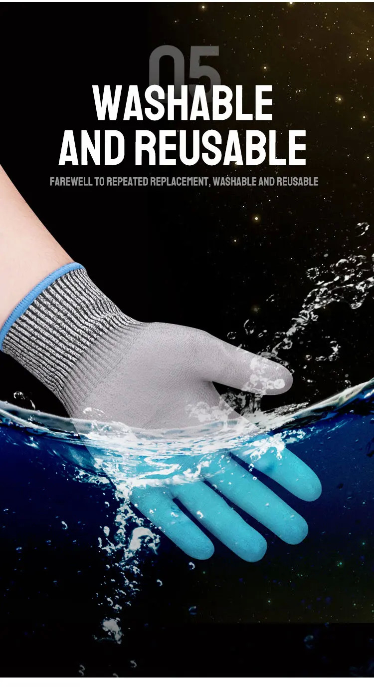 Wear Resistant Road Safety Products Polyester Nitrile Coated Glove