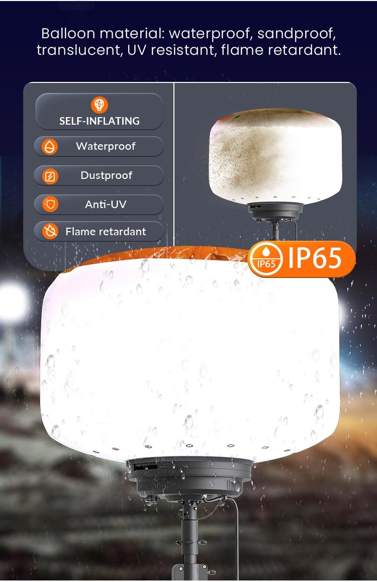 600w Portable Balloon Light Tower 360 Degree Illumination For Outdoor Parties Events Exhibitions Camping