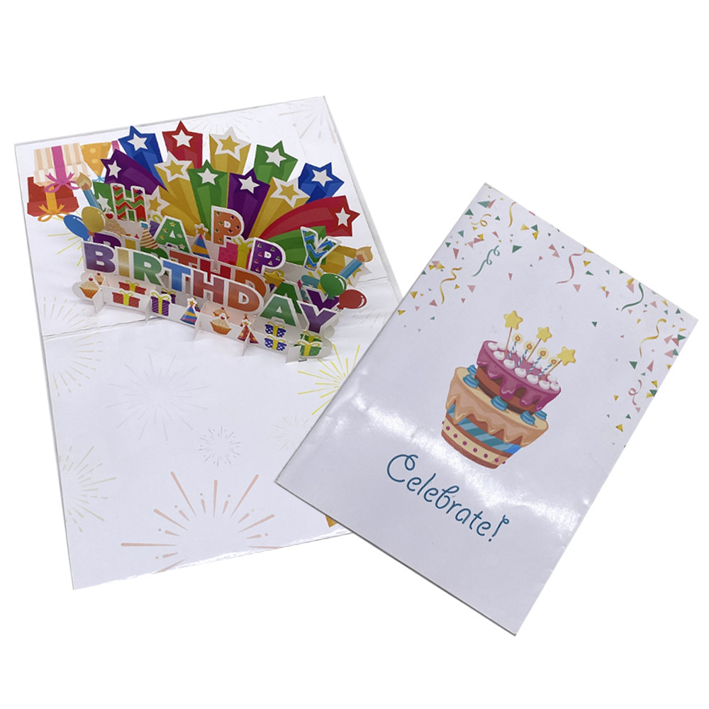 Musical LED 3D Happy Birthday Cards Pop-Up Accepted OEM Service