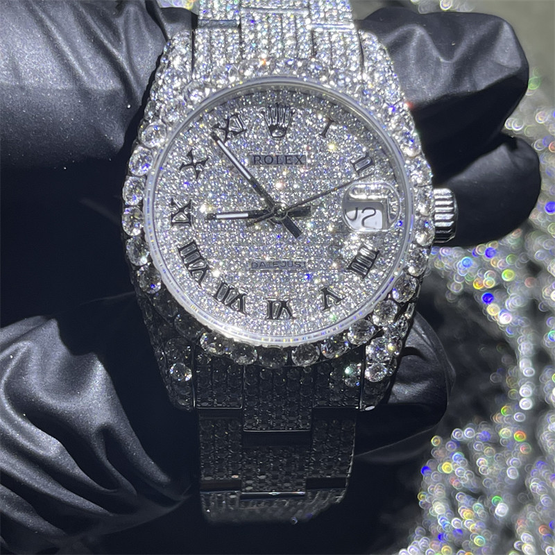 31mm White Loose Moissanite Diamond Watch Gem Stone Moissanite Watch Rolex For Men