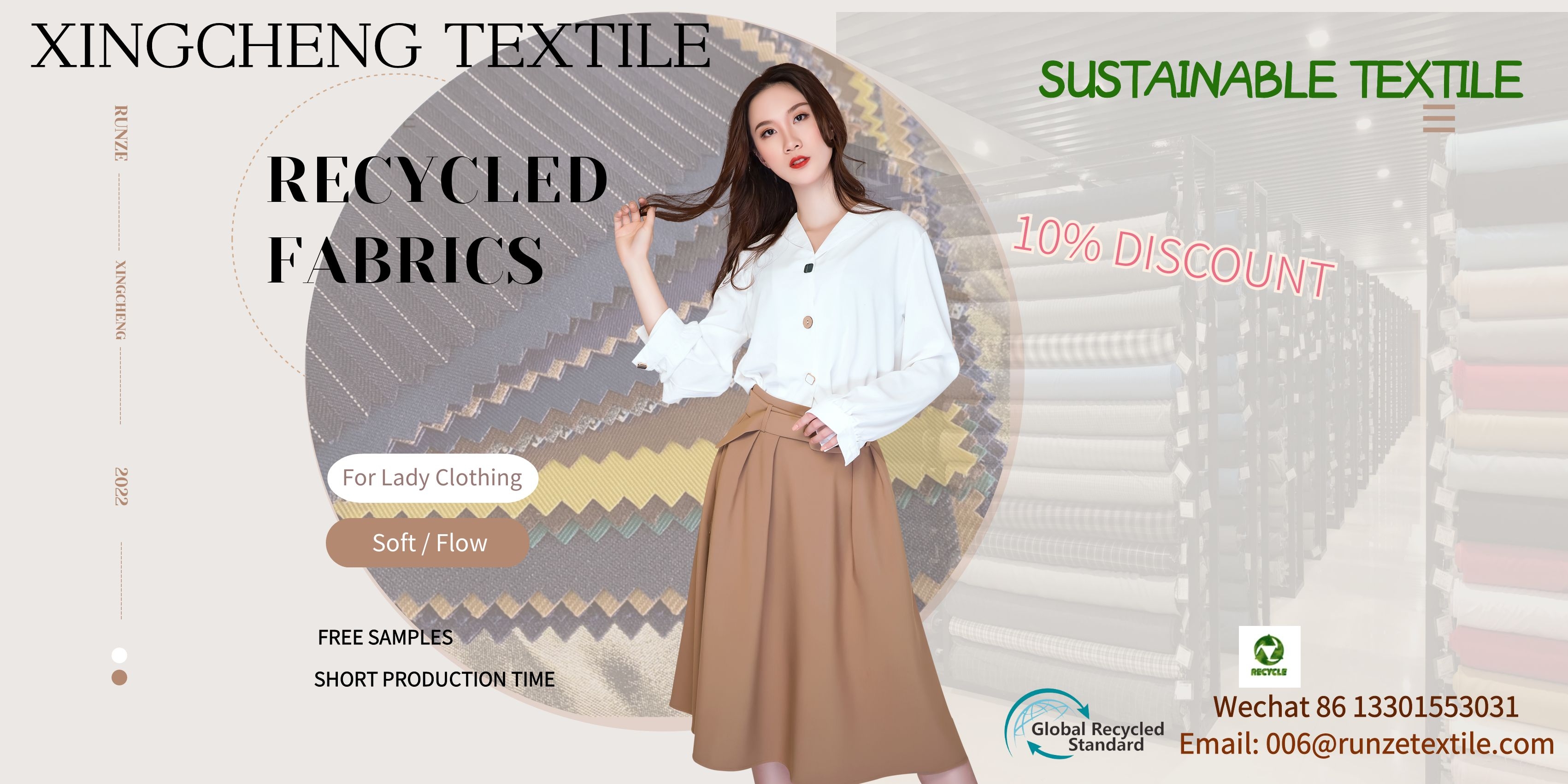 RPET Woven Minimatt Fabric for School Uniform in Medium Weight made of 100% Polyester