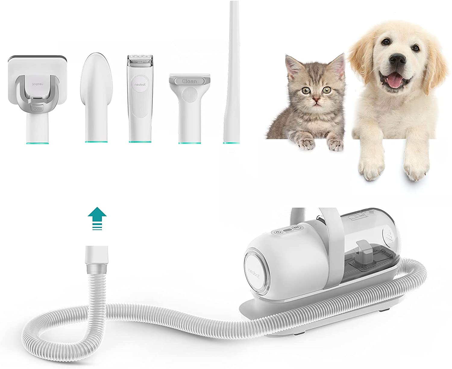 Pet Vacuum Cleaner With 5 In 1 Pet Grooming Kit And Vacuum Suction