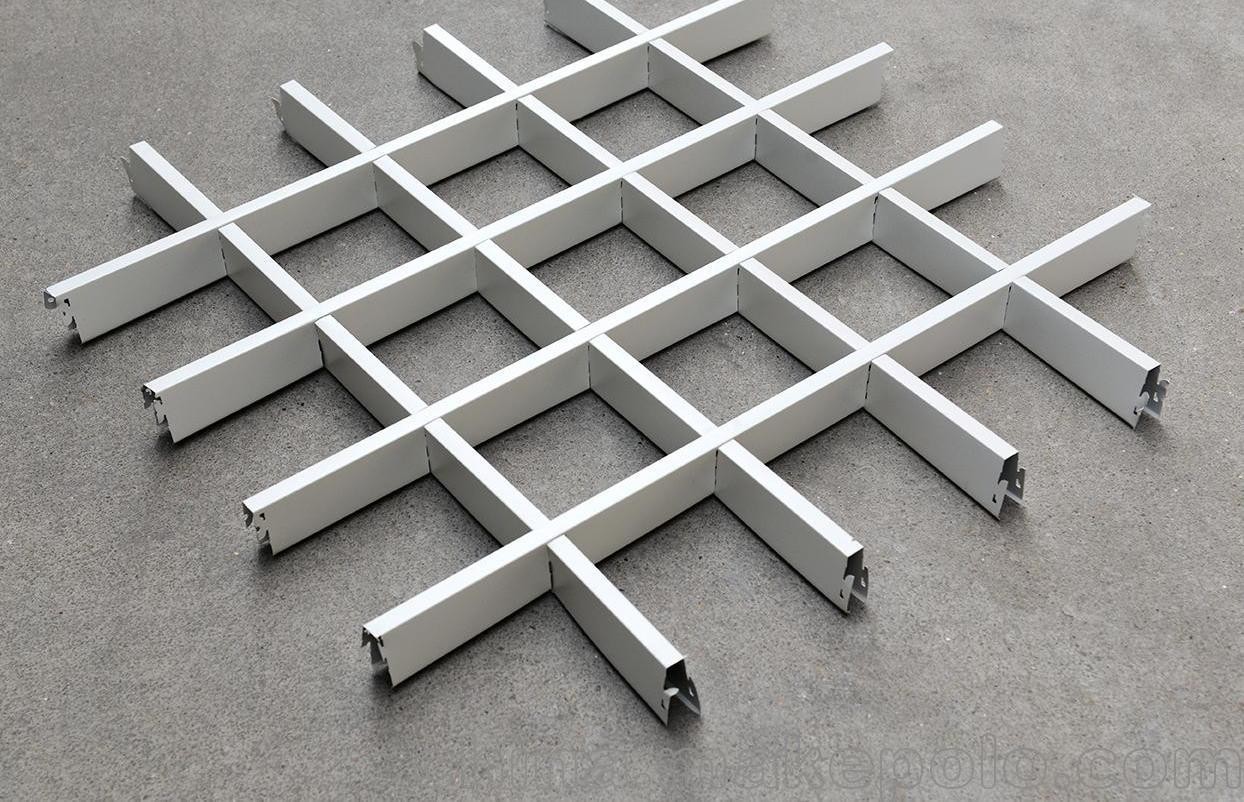 fireproof Aluminum U Baffle Ceiling 300*15*3000mm For Shopping Mall