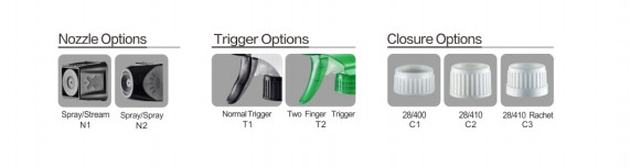24/410 Transparent Mini Plastic Trigger Sprayer 0.25cc - 0.30cc With Fine Mist